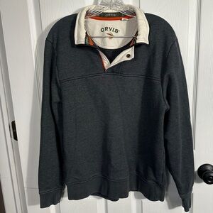 Orvis 1/4 zip sweatshirt, size M, cotton blend, warm, outdoors